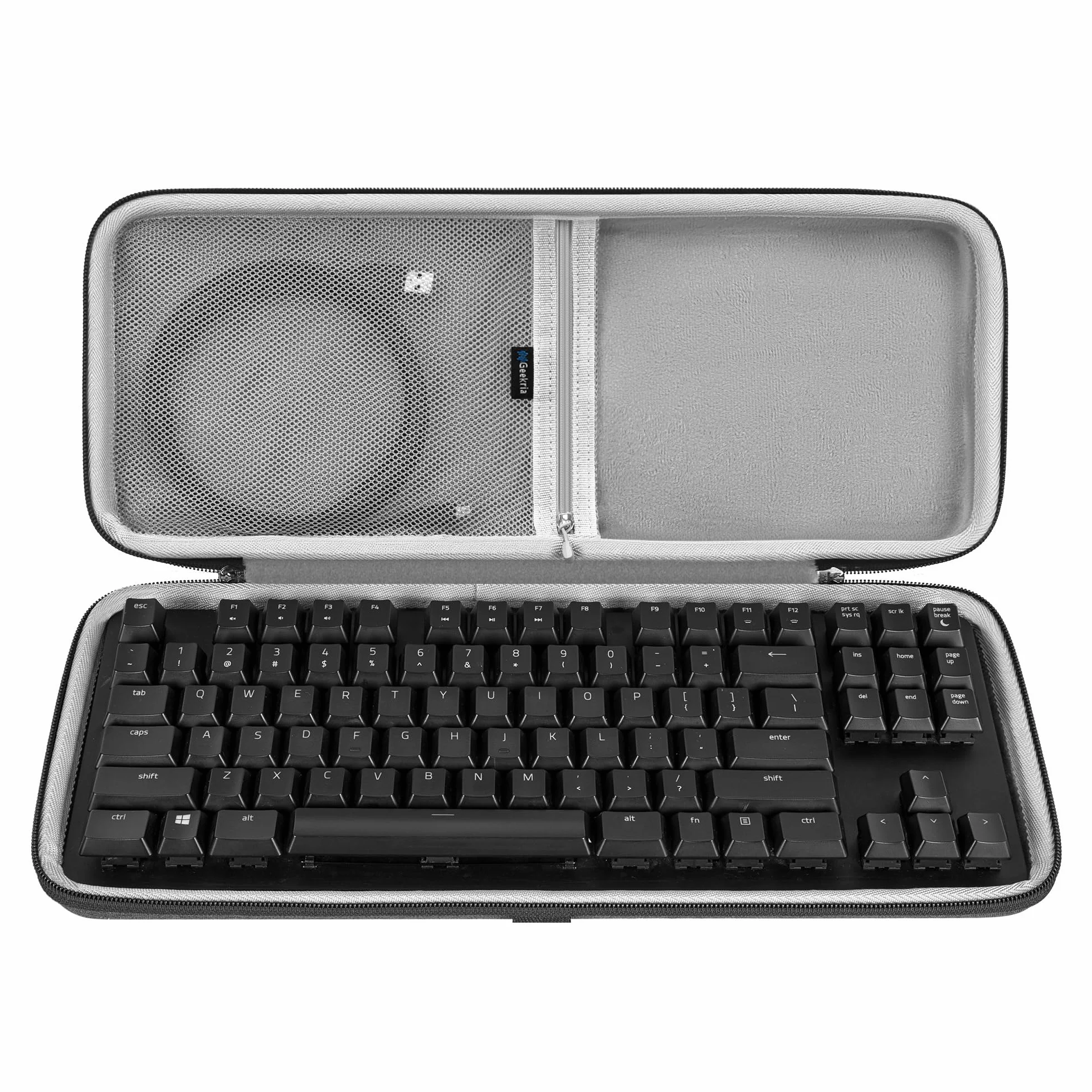 GEEKRIA TKL etui na klawiaturę, kompatybilne z Razer BlackWidow Lite TKL, Keychron K8 / K8 Pro, SteelSeries New Apex 9TKL / Apex ProTKL Gen 3 twarda torba podróżna (Slim)