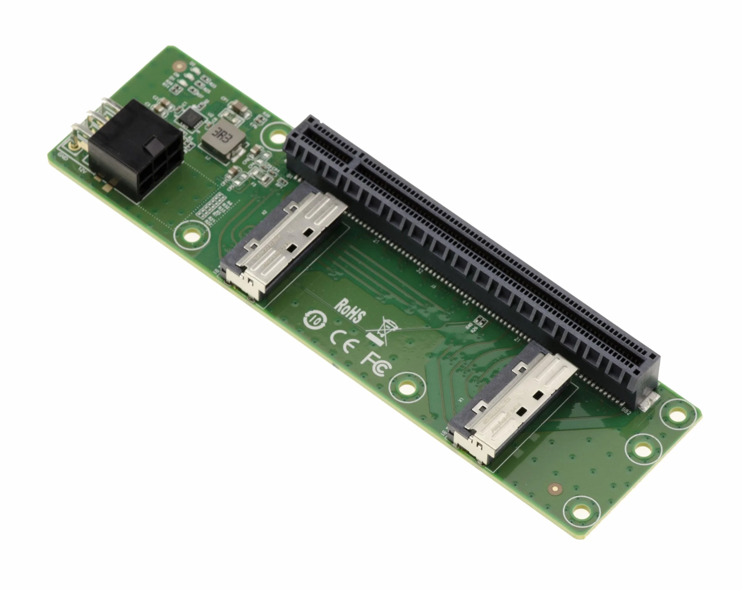 KALEA-INFORMATIQUE 2-portowa karta MCIO 8i na PCIe Gen 5.0 x8 lub x16 do przeniesienia portu PCI Express