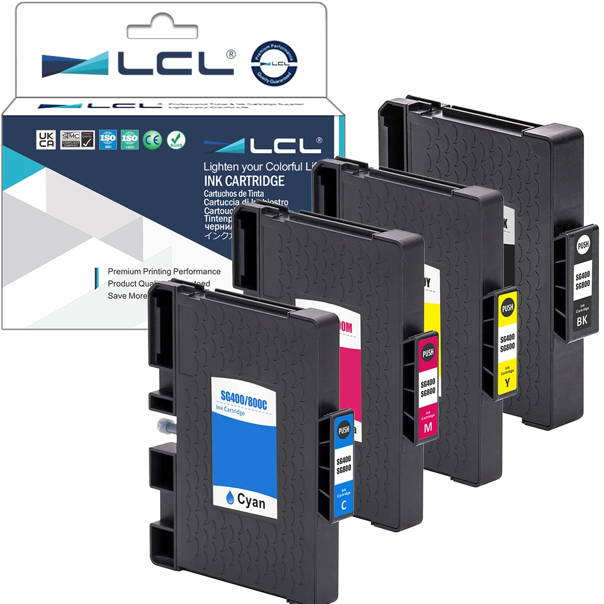 LCL Kompatybilny atrament sublimacyjny SG400 SG800 SG400NA SG800NA PRINTAN DINK wysoka wydajność (4PK KCMY) zamiennik dla Sawgrass Virtuoso SG400 SG800 SG400NA EU SG800NA drukarka sublimacyjna SG3110