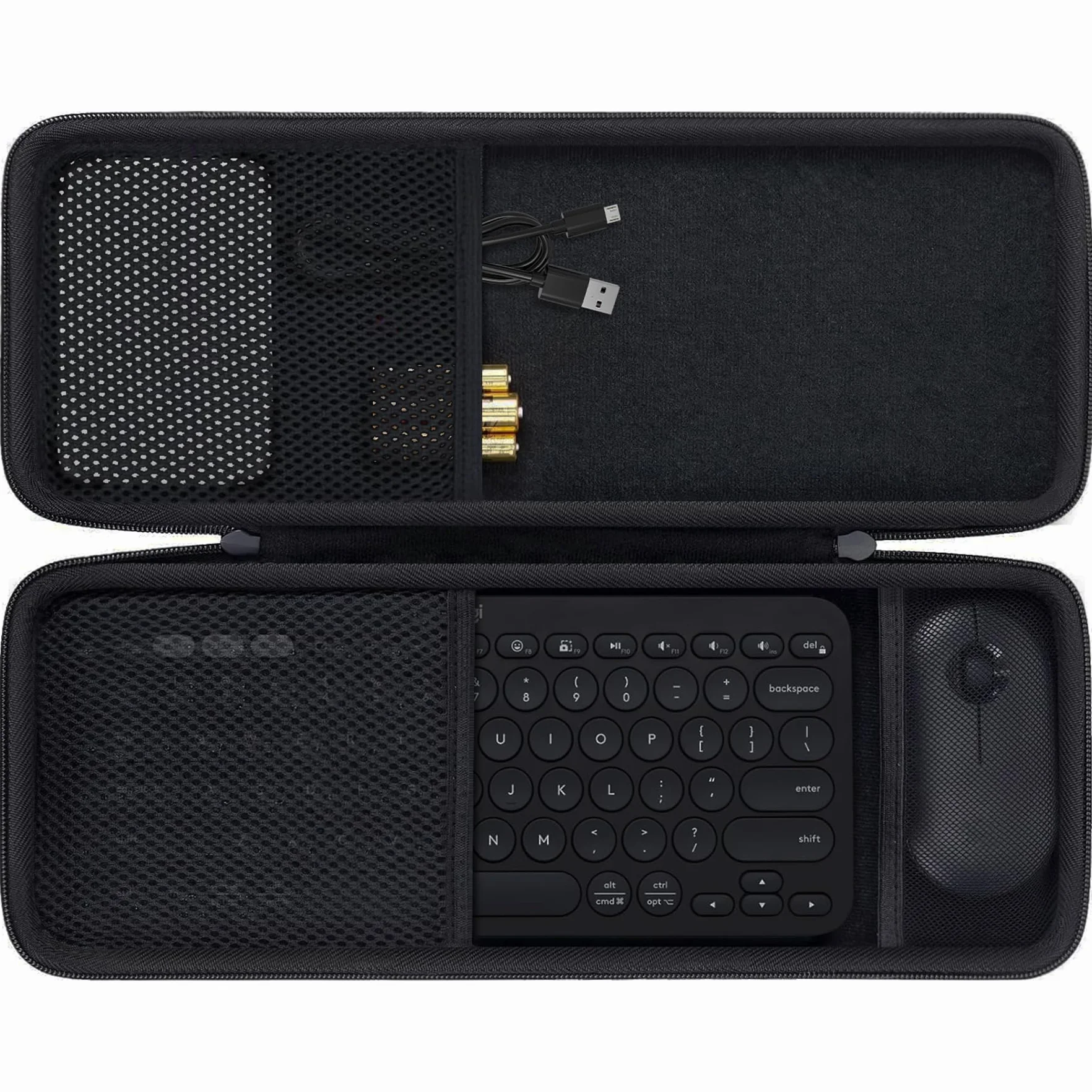 co2CREA Twarde etui podróżne do Logitech Pebble 2 Combo Pebble Keys 2 K380s / K380 Multi-Device Wireless Keyboard and Pebble Mouse 2 M350s / M350 Mouse Combo, tylko etui, Czarny, Nowoczesny