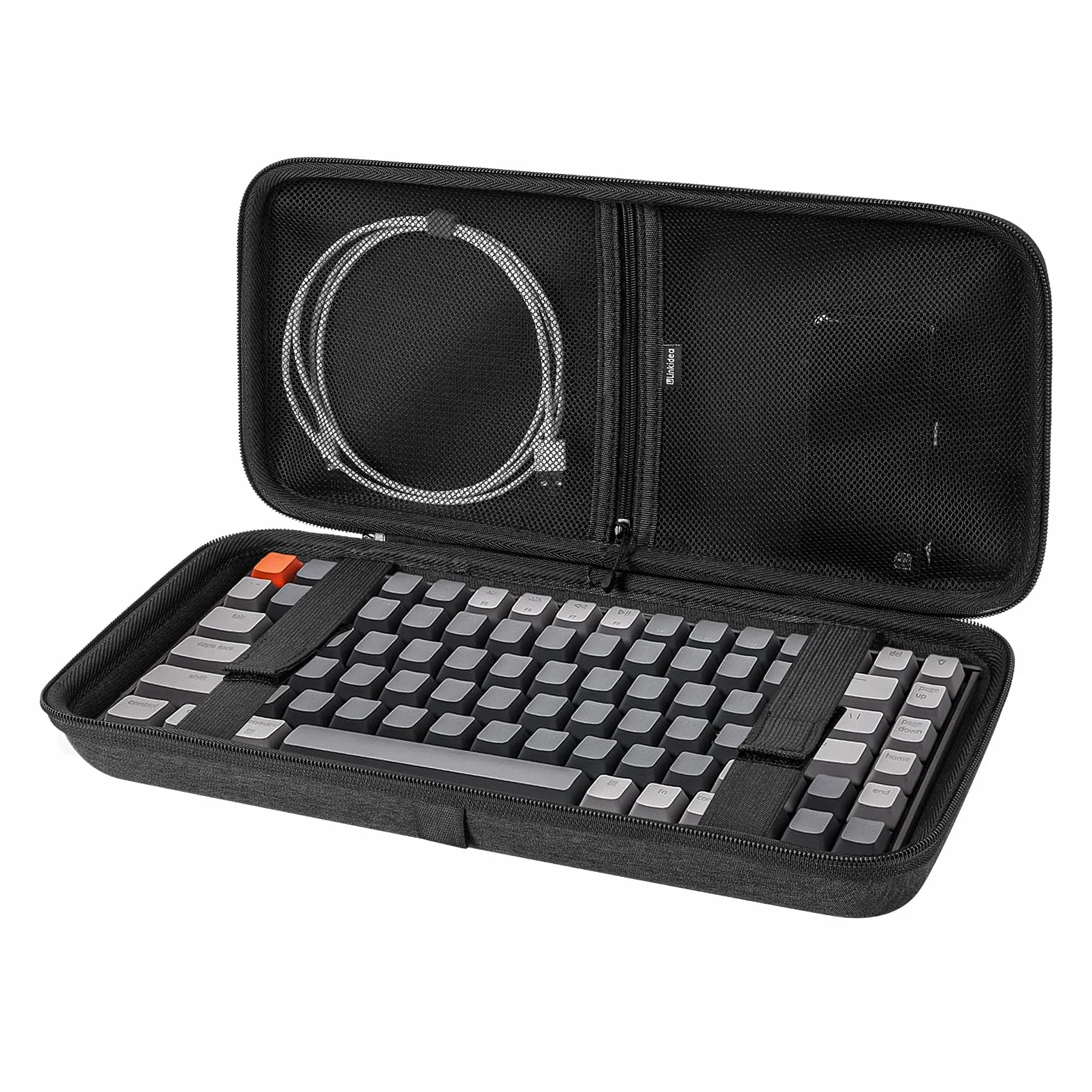 Linkidea Twarda walizka podróżna do klawiatury 75%, etui transportowe na 84 klawisze z ochroną, pojemnik, kompatybilne z EPOMAKER x Aula F75, AULA F75 Pro /75%, Keychron K2