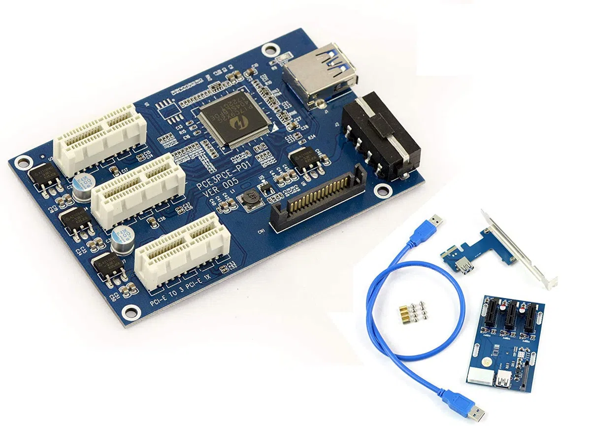 KALEA-INFORMATIQUE Karta rozszerzeń PCI Express x1 do 3 PCIe x1 z chipsetem PLX