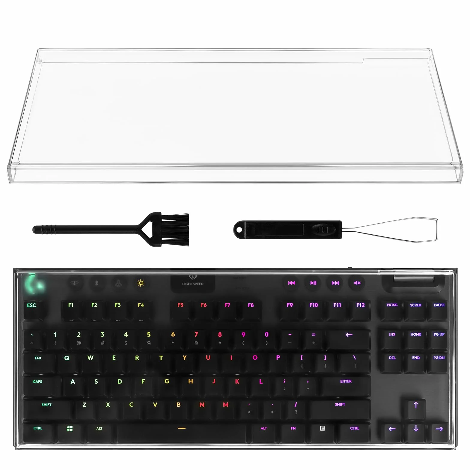 Geekria Osłona przeciwpyłowa klawiatury, przezroczysta akrylowa osłona klawiatury kompatybilna z Logitech G915 TKL / G915 X Lightspeed TKL / G715 / G713