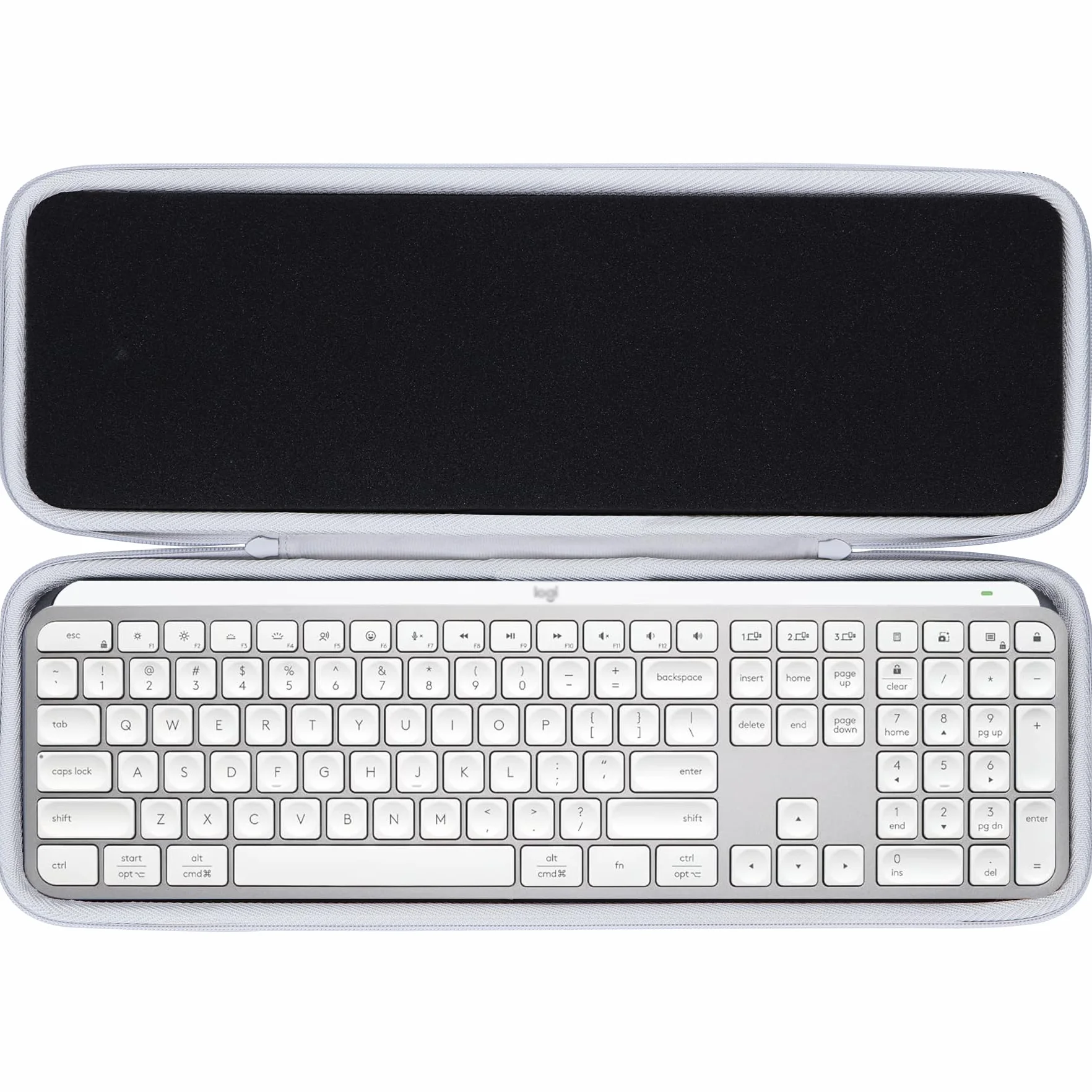 Lebakort Twarde etui kompatybilne z zaawansowaną klawiaturą Logitech MX Keys S lub MX (jasnoszara obudowa)