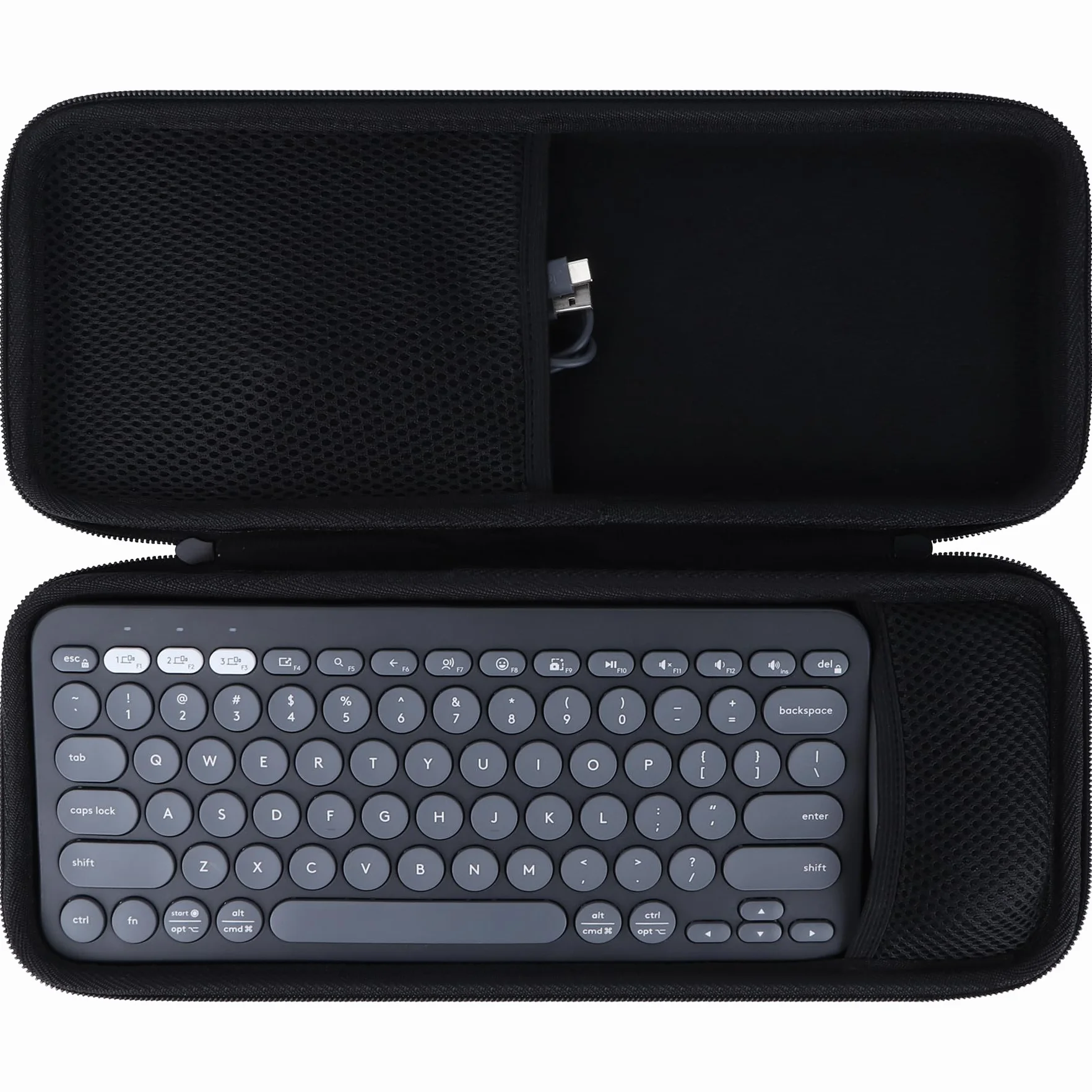 Twarde etui do przechowywania kompatybilne z klawiaturą Logitech Pebble 2 Combo K380s/K380 + mysz M350/M350s (grafitowe)