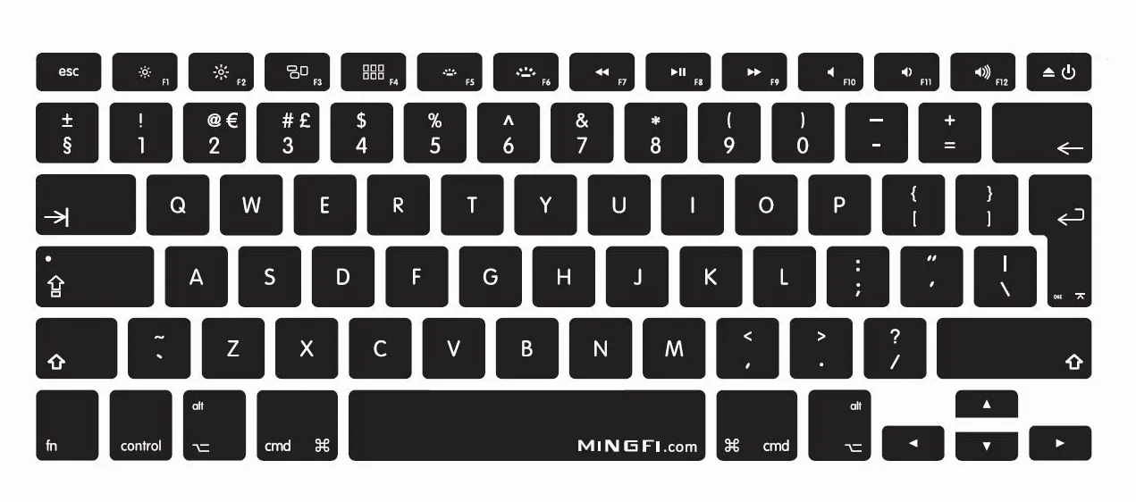 angielski QWERTY silikon Osłona klawiatury dla MacBook Pro/Air (2008-2015) Model A1278 A1286 A1369 A1398 A1425 A1466 A1502 Układ klawiatury UE/ISO - Czarny