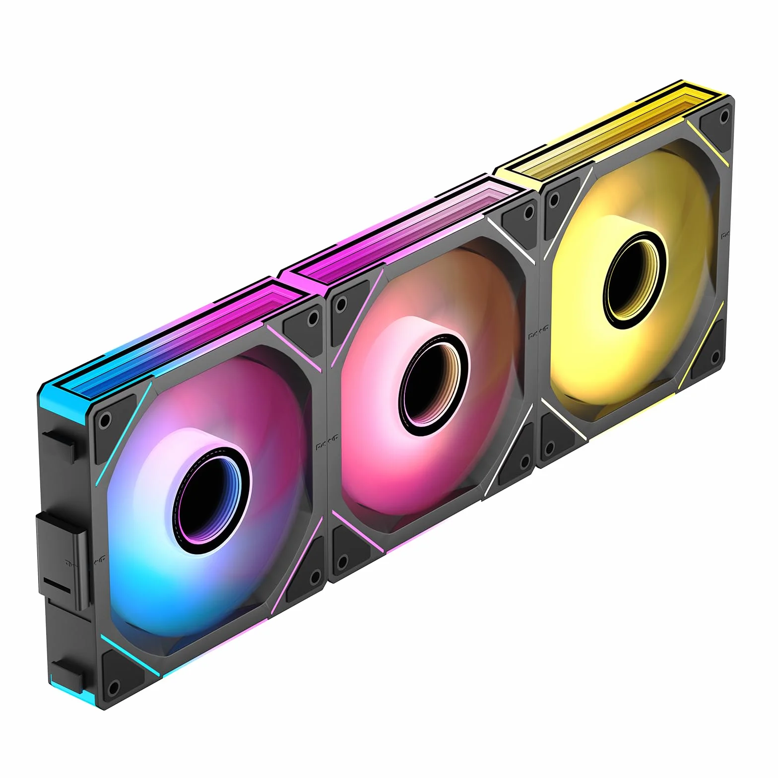 TZMRIT Interstellar-V1 Daisy Chain RGB UNI PC wentylator 120 mm, 3 sztuki 2000 obr./58.36CFM lustro nieskończone 5V3PIN ARGB i 12V4PIN PWM wentylator czarny