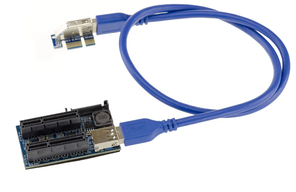 KALEA-INFORMATIQUE Zewnętrzna karta rozszerzeń typu bridge PCI Express x1 na 2 PCIe x4 z chipsetem ASM1182e