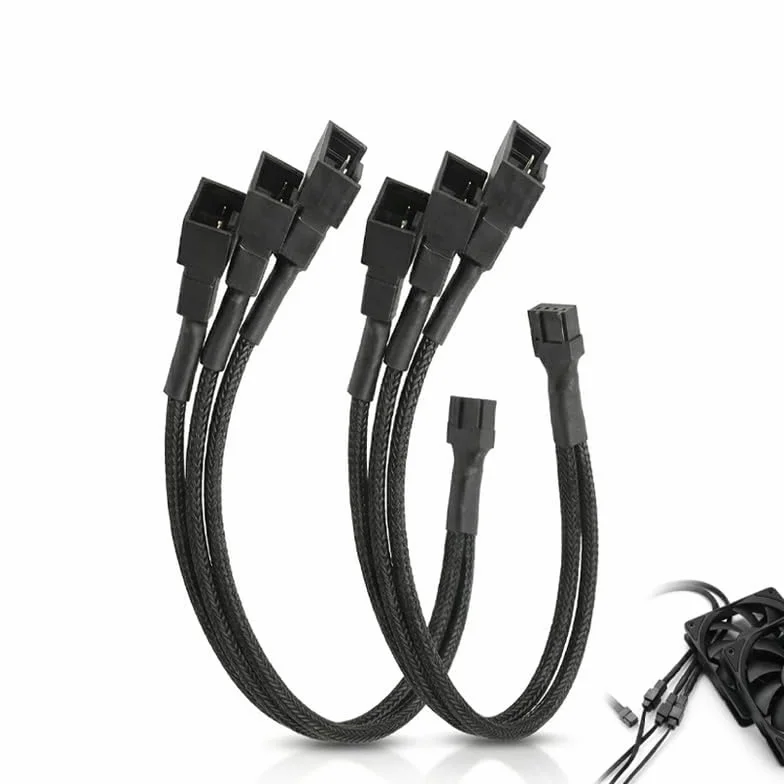 2 sztuki kabli rozdzielających PWM do komputera, 3-pinowy i 4-pinowy, rozdzielacz PWM 4-pinowy, 27 cm, kabel rozdzielający wentylator PC, dla zoptymalizowanego przepływu powietrza i kontroli