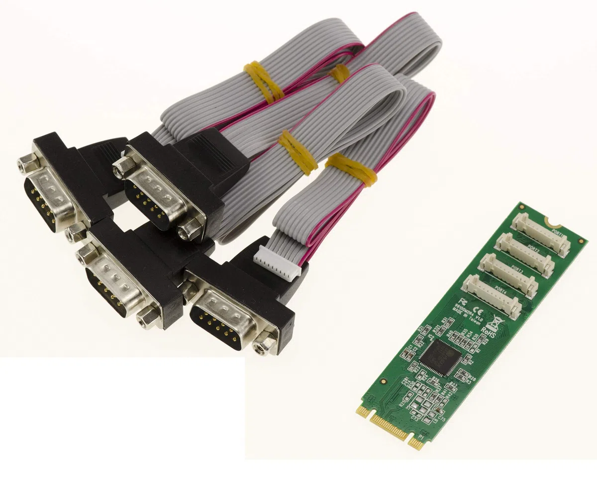 KALEA-INFORMATIQUE Płyta kontrolera M.2 (M2 NGFF) PCIe M lub B+M Key Type 4 porty COM RS232 DB9 UART z chipsetem ASIX AX99100