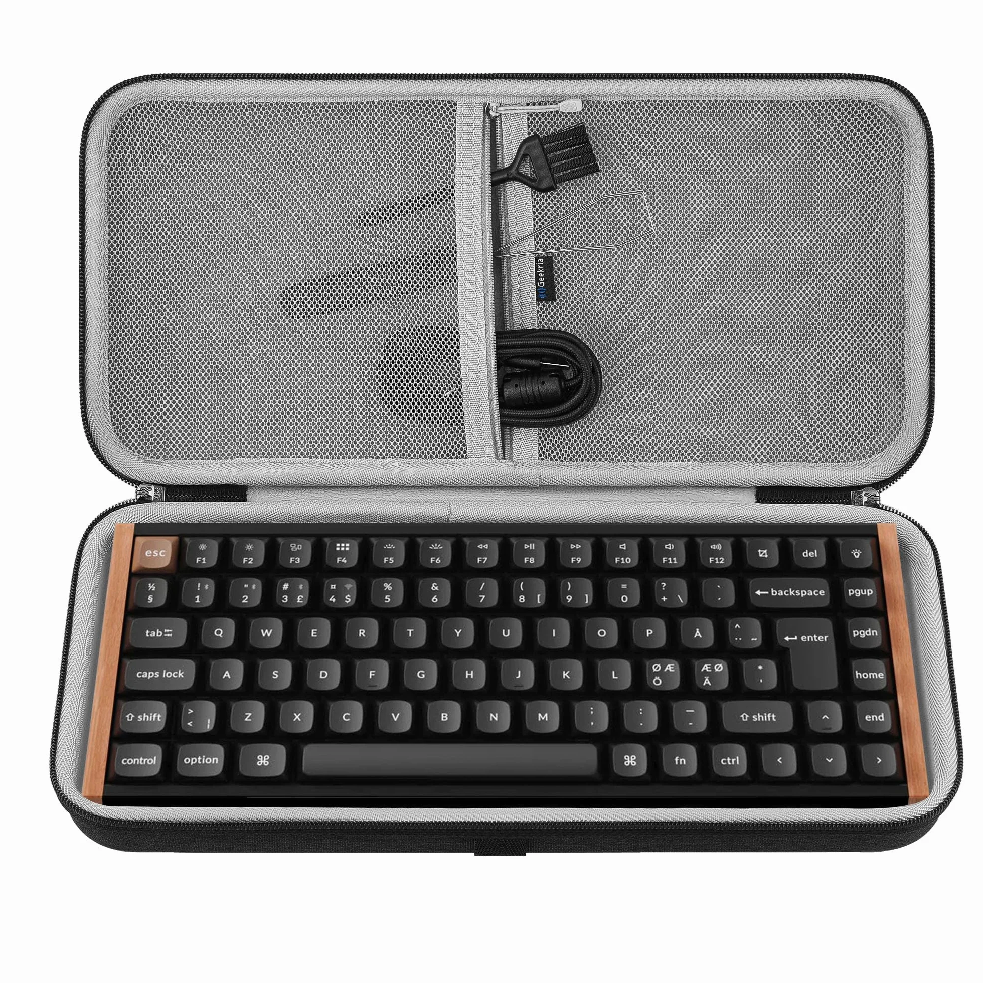 Geekria 75% 84 klawiszy, twarde etui podróżne, kompatybilne z klawiaturą mechaniczną Keychron K2, Logitech POP Keys, EPOMAKER x Aula F75, ROG Azoth Extreme 75, Womier S K80