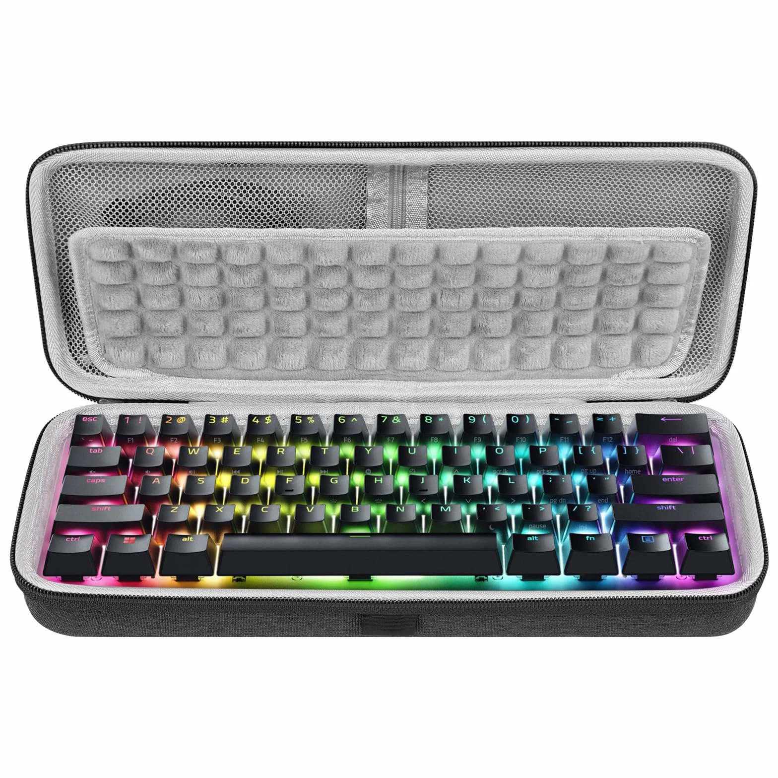 Geekria Obudowa do klawiatury 60% Kompaktowa, Twarda obudowa podróżna na klawiaturę 61 klawiszy, Kompatybilna z SteelSeries Apex Pro Mini, Razer Huntsman Mini, RK Royal KLUDGE RK61