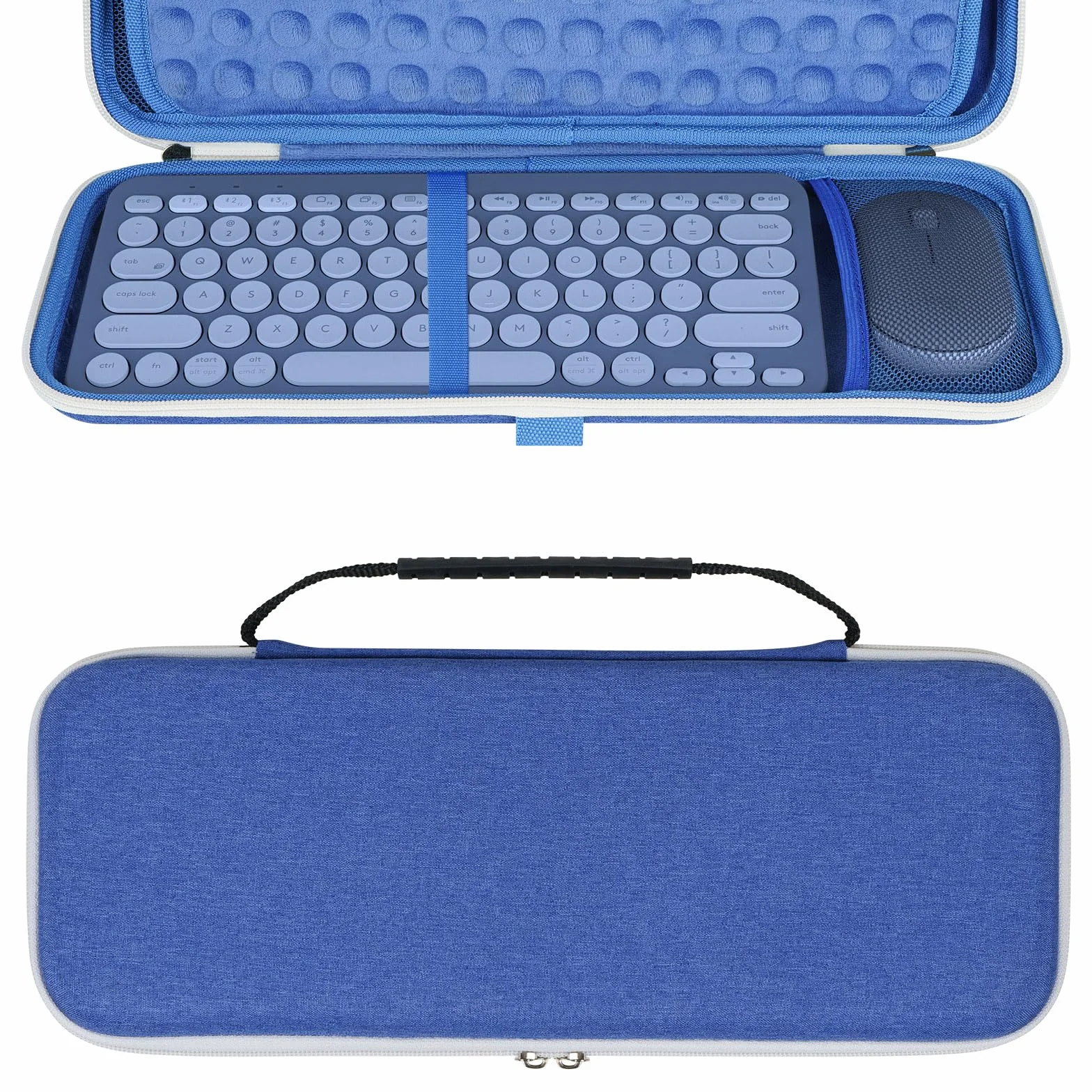 Geekria Twarde etui kompatybilne z Pebble 2 Combo, klawiatura Logitech K380/k380s + mysz M350/M350s, ochronna torba podróżna na klawiaturę i mysz żwirowa (jagodowa), KSB2-03