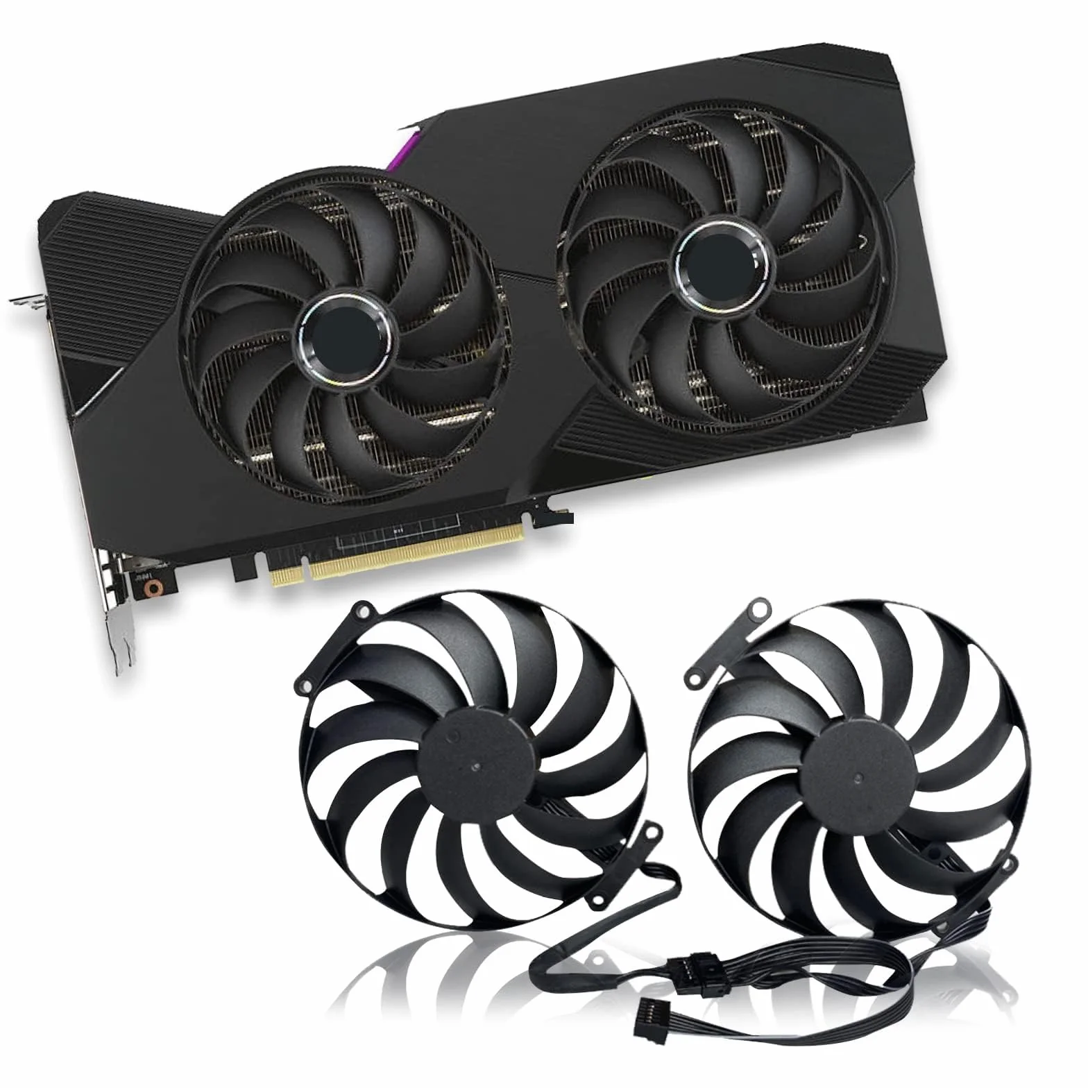 Wentylator 95 mm do karty graficznej chłodnica T129215SU 12 V 0,50 A RTX 3070 RTX 3060 Ti wentylator zastępuje chłodnicę do ASUS RTX 3070 3060 Ti Dual OC (wentylator karty graficznej-AB)