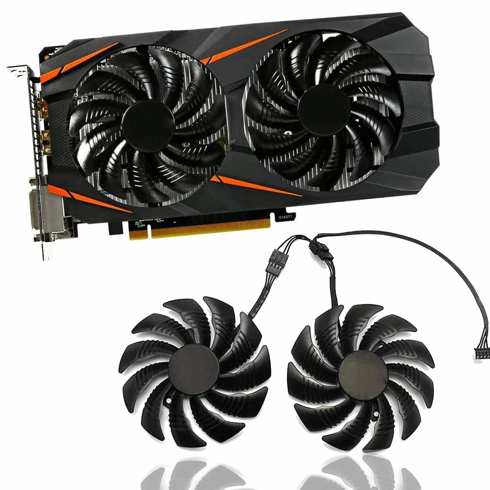 88 mm T129215SU PLD09210S12HH P106-100 wentylator chłodzący karty graficznej do Gigabyte GTX 960 / GTX 1050 / GTX 1060 / GTX 1070 / GTX 1070 ti/RX 470 580 Video Card Cooler (Fan-AB)