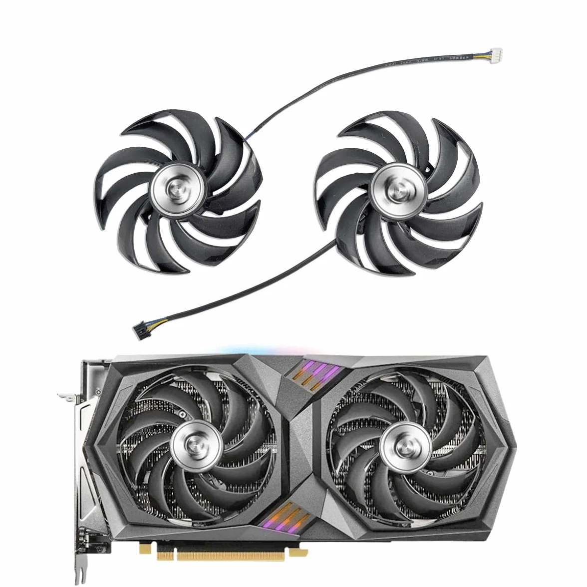 Wentylator karty graficznej 95 mm kompatybilny z MSI RTX 3060/3060 Ti / 3050 Gaming X, RX 6700 XT / 6600 XT Gaming X, TORX Fan 4.0 PLD10010S12HH/PLD10010B12HH
