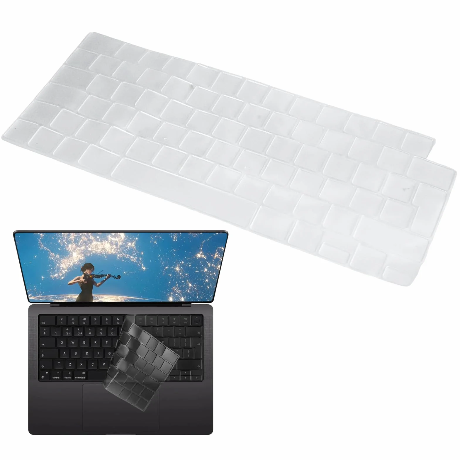 Osłona klawiatury do MacBook Pro 14 16 cali i Air 13 15 cali M4 M3 M2 M1 Chip modele A3112 A3185 A3403 A3240 A3241 ultracienka ochrona klawiatury przezroczysta klawiatura TPU akcesoria