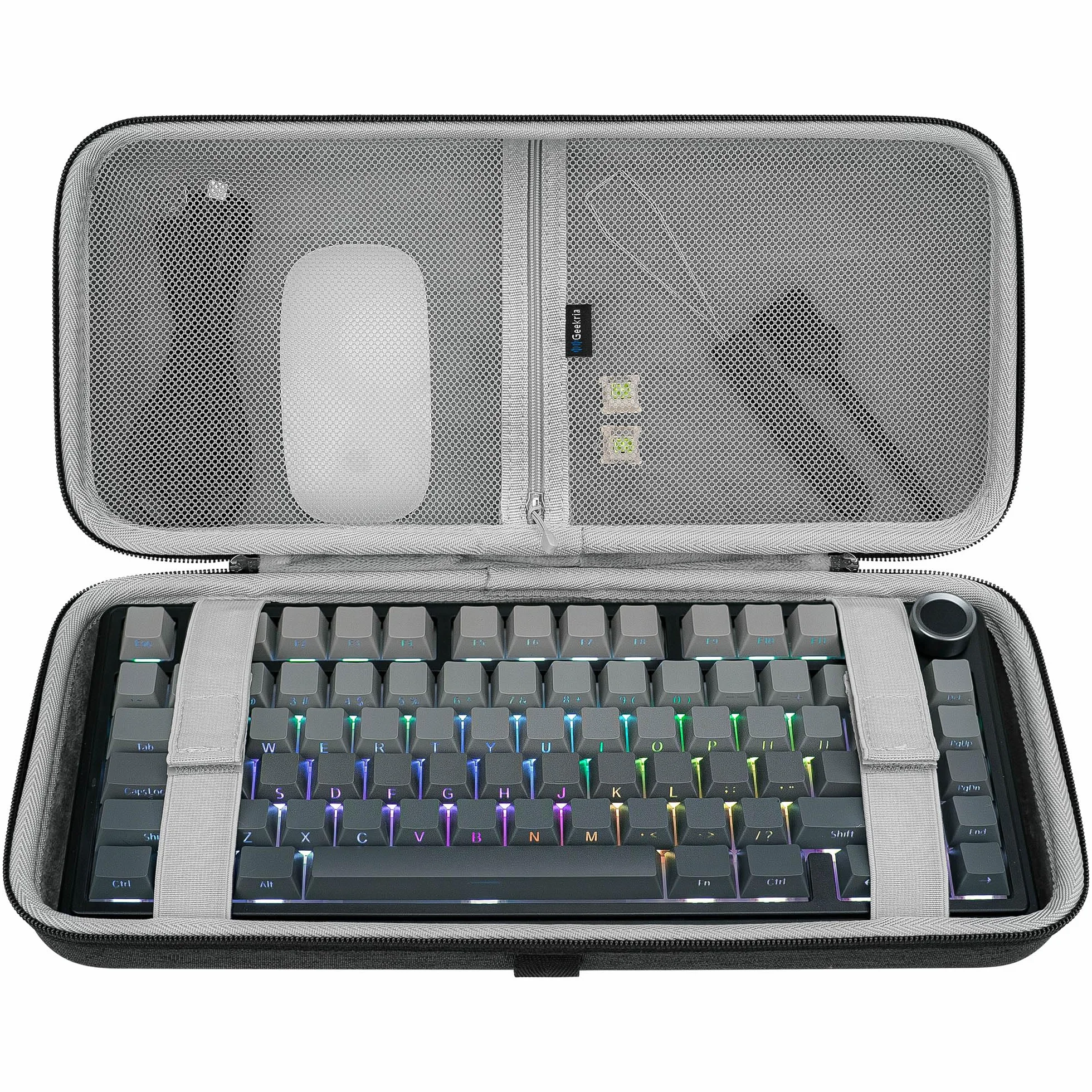 Geekria Etui na klawiaturę 75%,twarda skorupa torba podróżna do bezprzewodowej przenośnej klawiatury z84klawiszami,kompatybilna z Keychron K2POP Mechanical,MX mechaniczna mini bezprzewodowa klawiatura